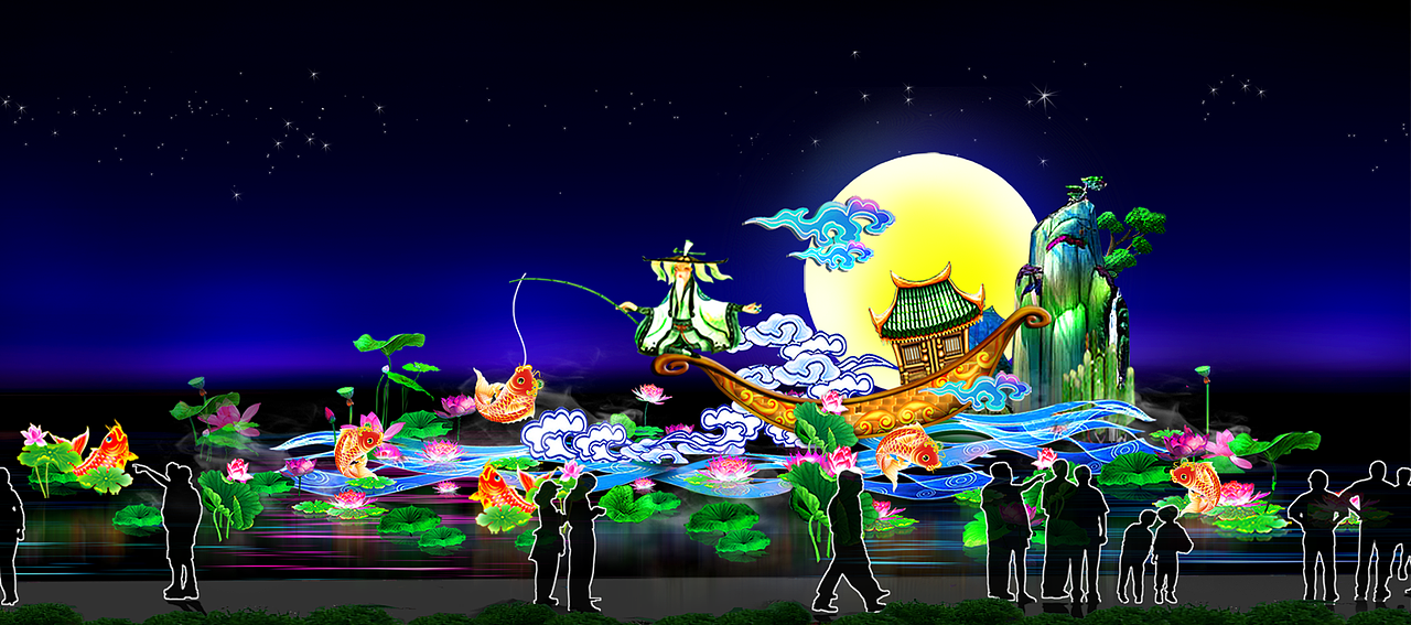 中秋花灯设计 中秋花灯定制 中秋花灯亮化制作