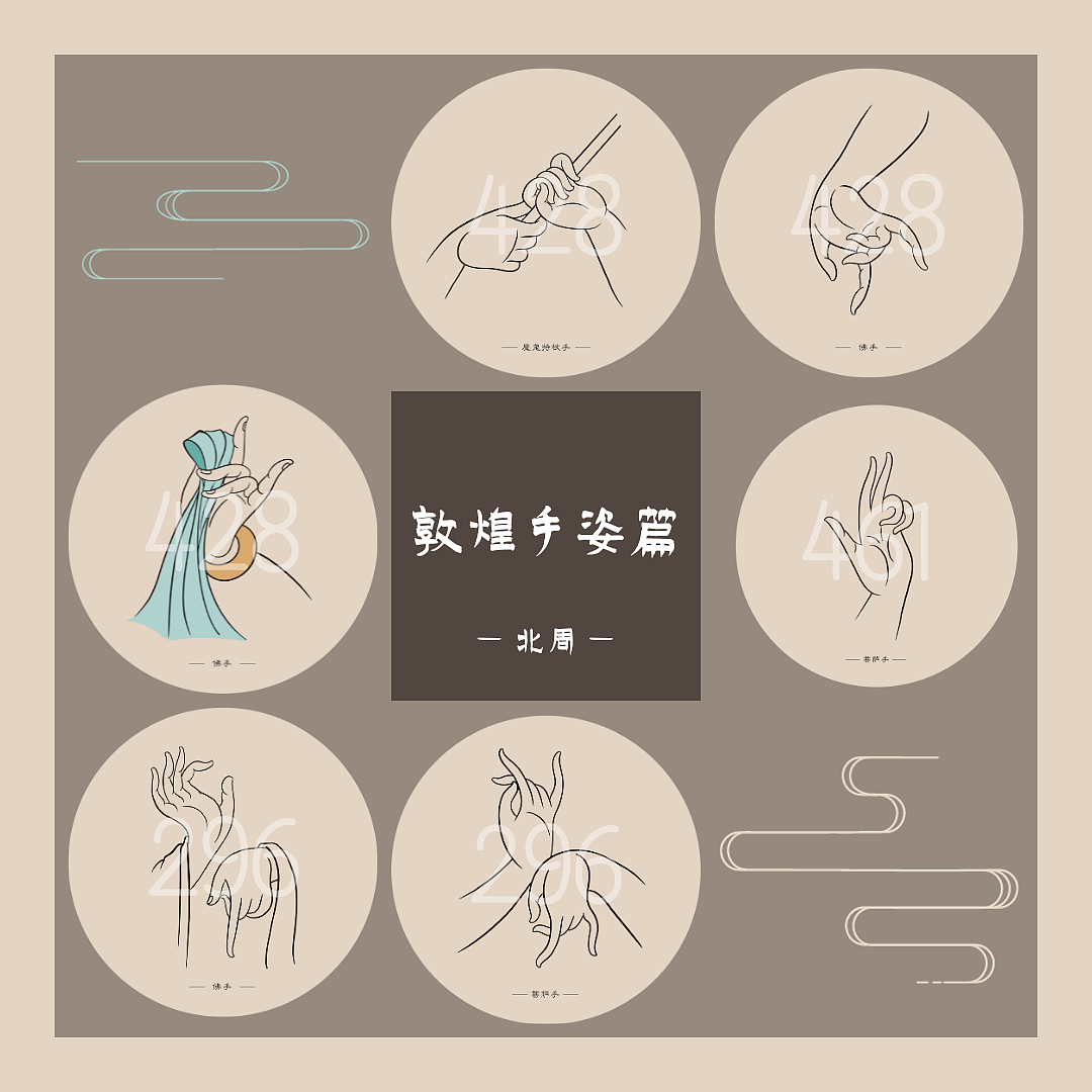 敦煌素材整理——手姿篇2（图ZMzU3MjAyODcy） - 图案 - 站酷设计师鹿七Seven原创素材 - 站酷ZCOOL