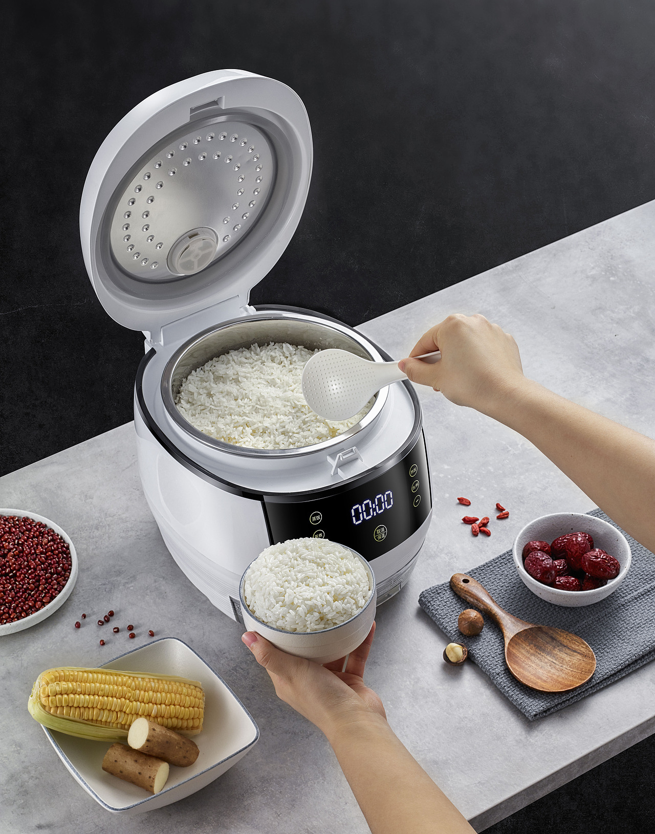小家电—养生电饭煲 电商摄影/商业摄影（图ZMTQ3NTg0MzQw） - 产品摄影 - 站酷设计师我叫大菠萝原创素材 - 站酷ZCOOL