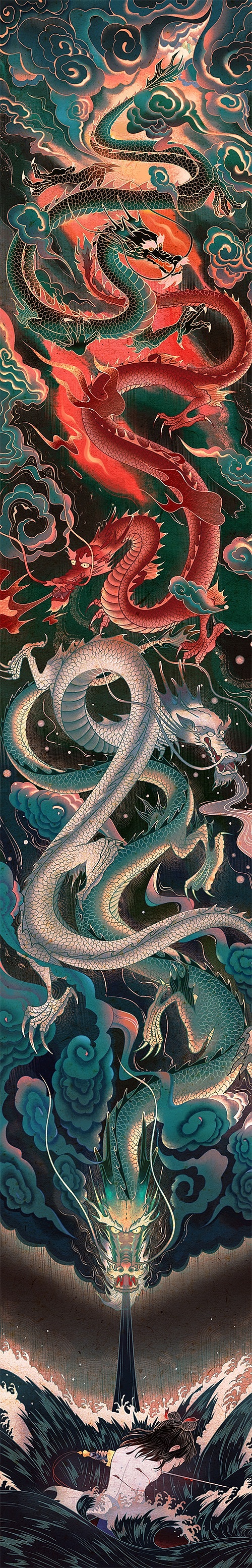 哪吒闹海主视觉（图ZMzEzMDc4NDc2） - 商业插画 - 站酷设计师非生日快乐原创素材 - 站酷ZCOOL