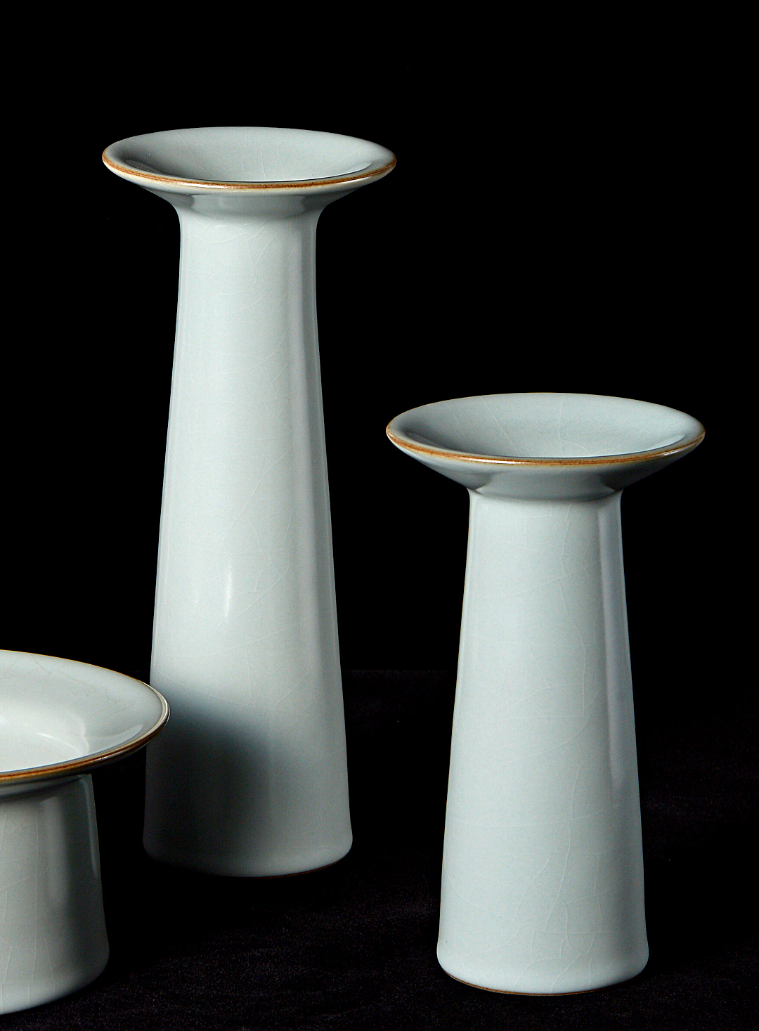 雅瓷汝窑「天地人」三道花器赏