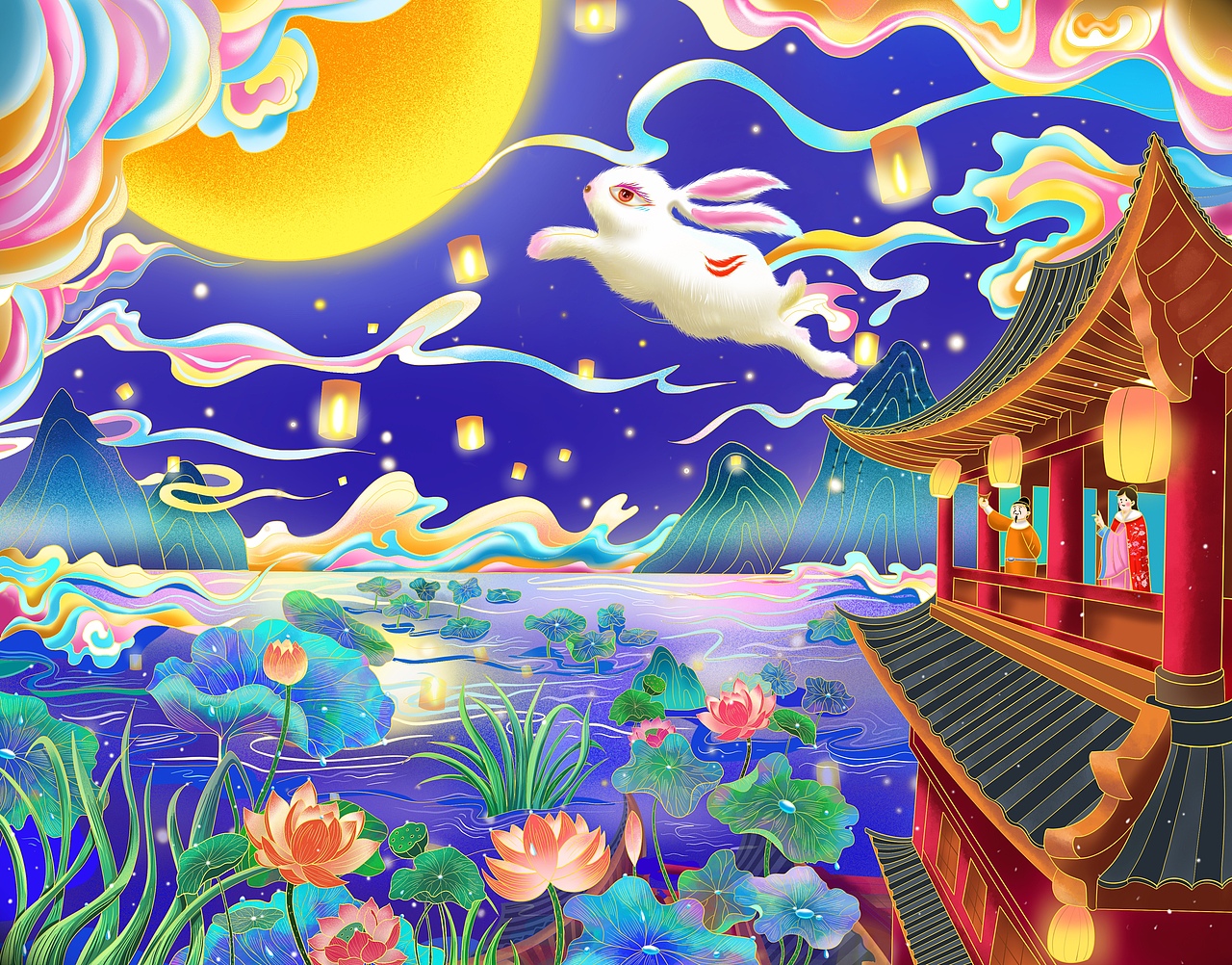 日常国潮风绘画（图ZMzAxMzUwMjgw） - 商业插画 - 站酷设计师太阳阁原创素材 - 站酷ZCOOL