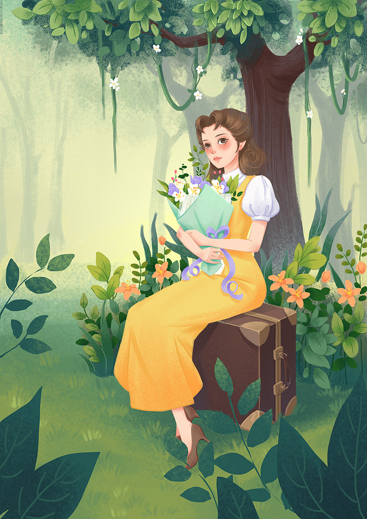 采花的姑娘（图ZMTAyMjQ1MTI0） - 创作习作 - 站酷设计师花大茶原创素材 - 站酷ZCOOL