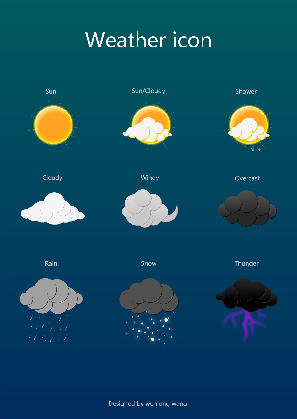 天气图标 Weather icon |UI|图标|Warren - 原创作品 - 站酷 (ZCOOL)