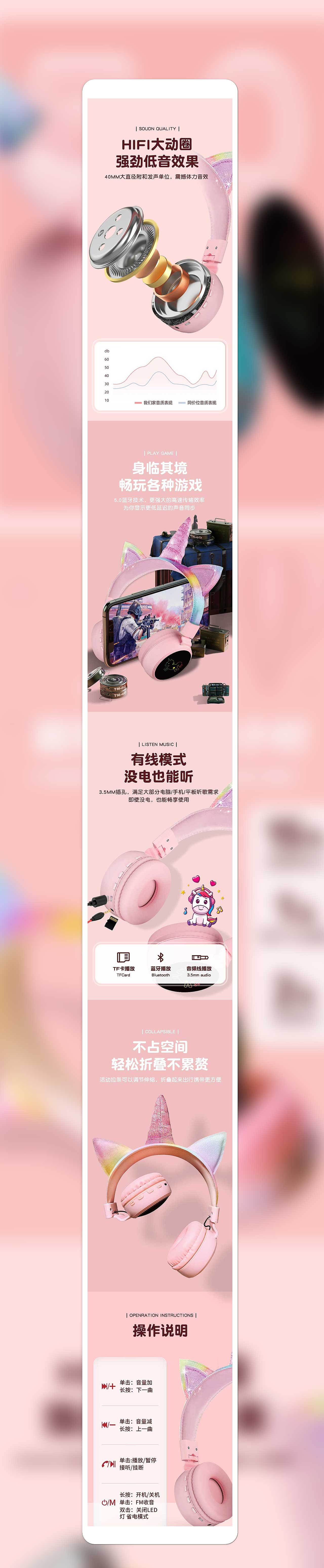 头戴式少女蓝牙耳机（已商用）（图ZMjgxMDQ0MTY4） - 电商 - 站酷设计师胖胖的小白原创素材 - 站酷ZCOOL