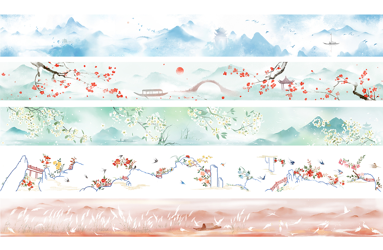 十里百景（图ZMjUyODc3ODU2） - 商业插画 - 站酷设计师点意原创素材 - 站酷ZCOOL