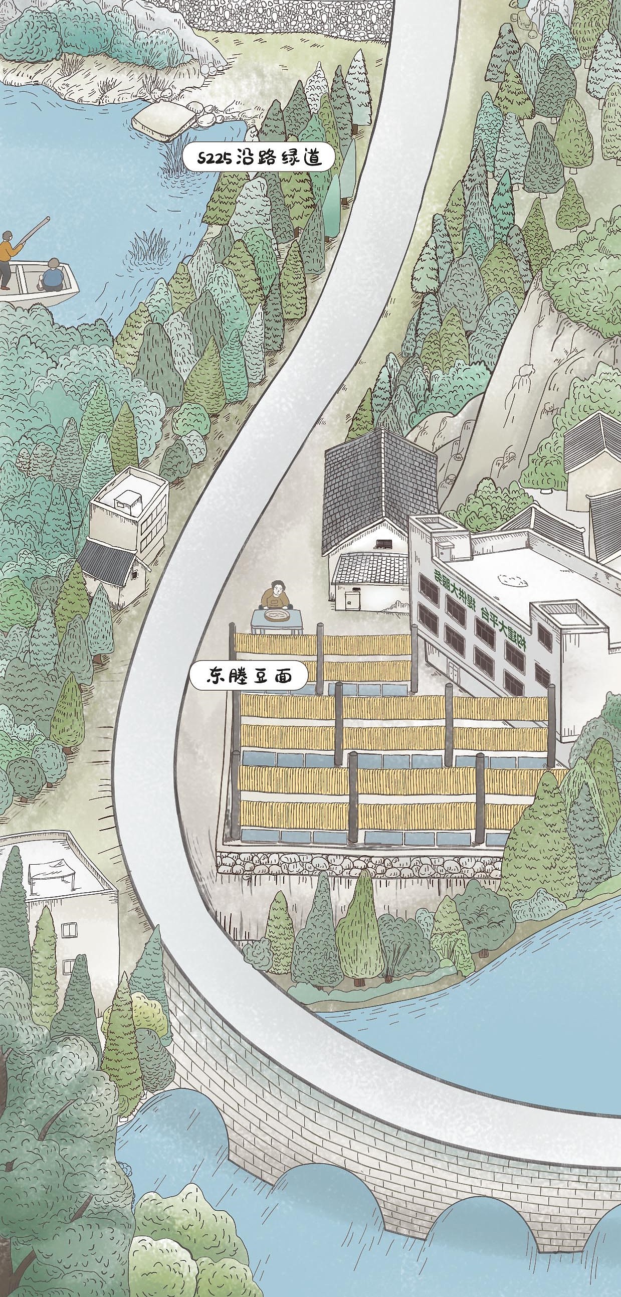 手绘长途 四好农村路（图ZMjc2MjI1OTYw） - 商业插画 - 站酷设计师小鸽dream原创素材 - 站酷ZCOOL