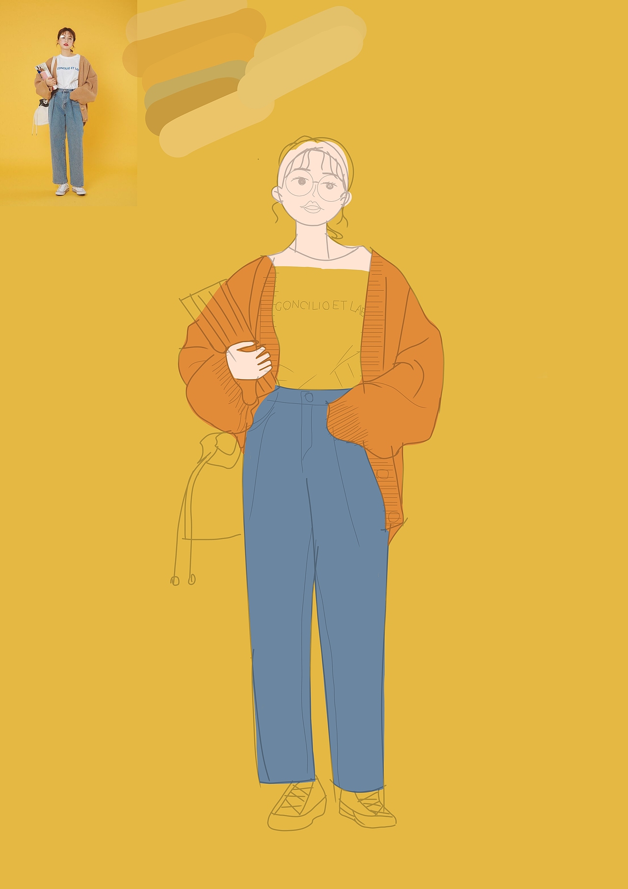 人物转插画（一）（图ZMjIxMzE2MzYw） - 创作习作 - 站酷设计师爱画画的小G原创素材 - 站酷ZCOOL