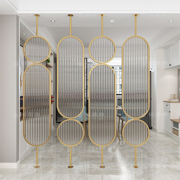 酒店不锈钢长虹玻璃屏风众钰定制