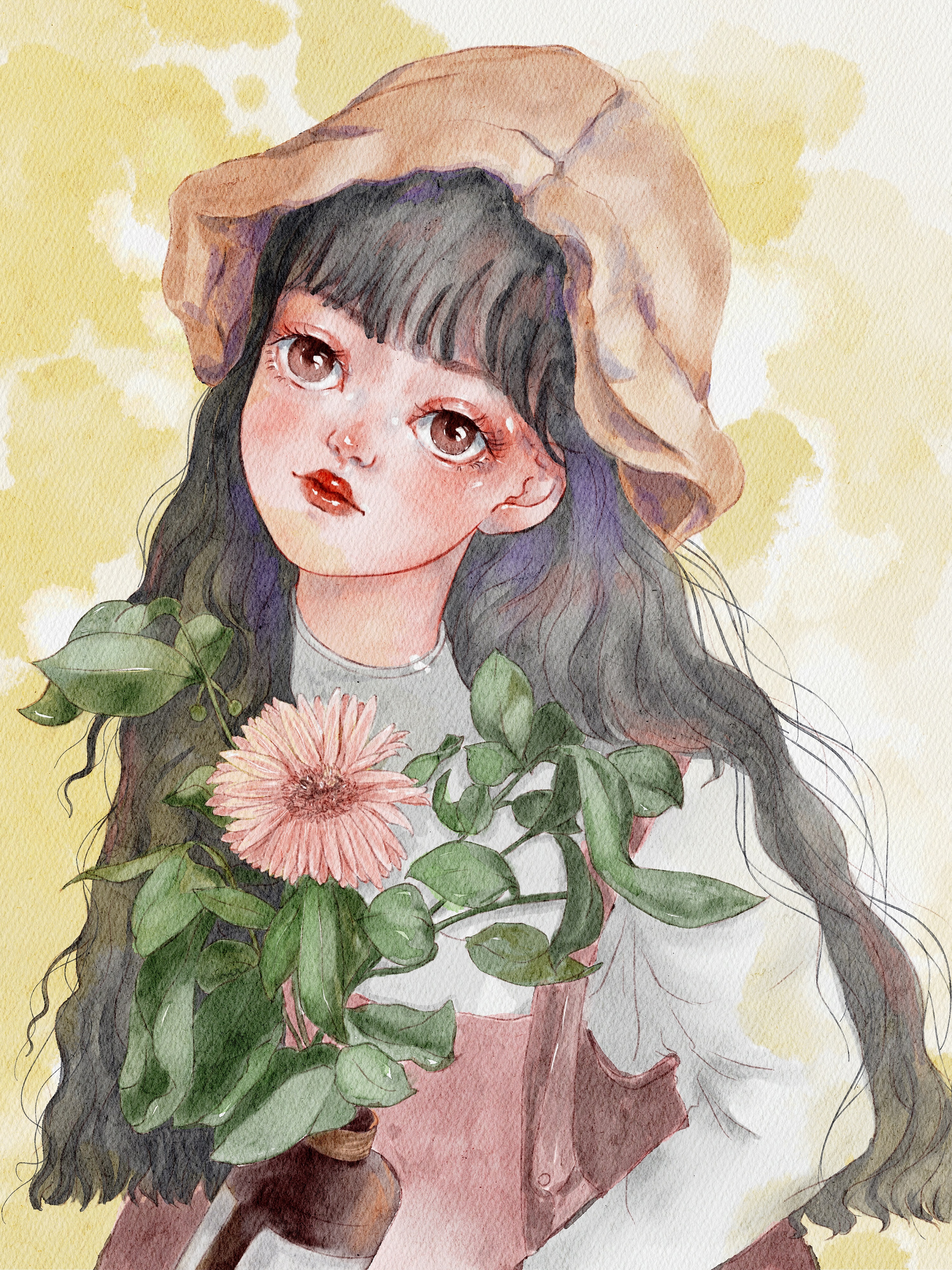 捧花少女_胖虎糊糊-站酷zcool