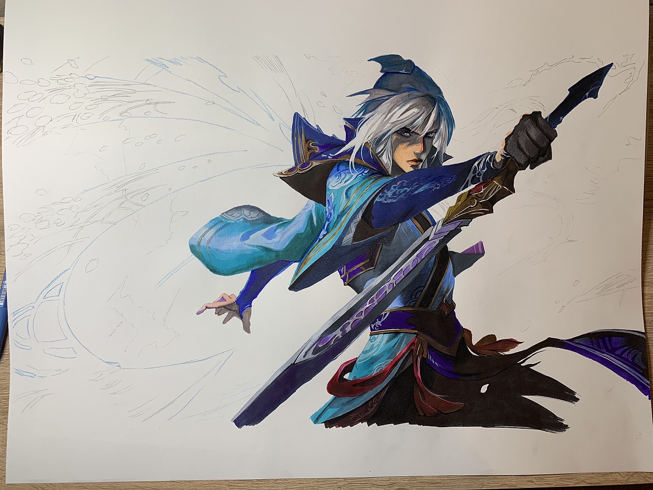 【玉剑传说·泰隆】马克笔手绘泰隆