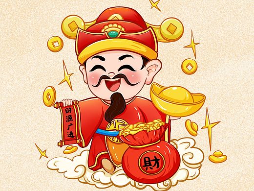 新年财神，醒狮