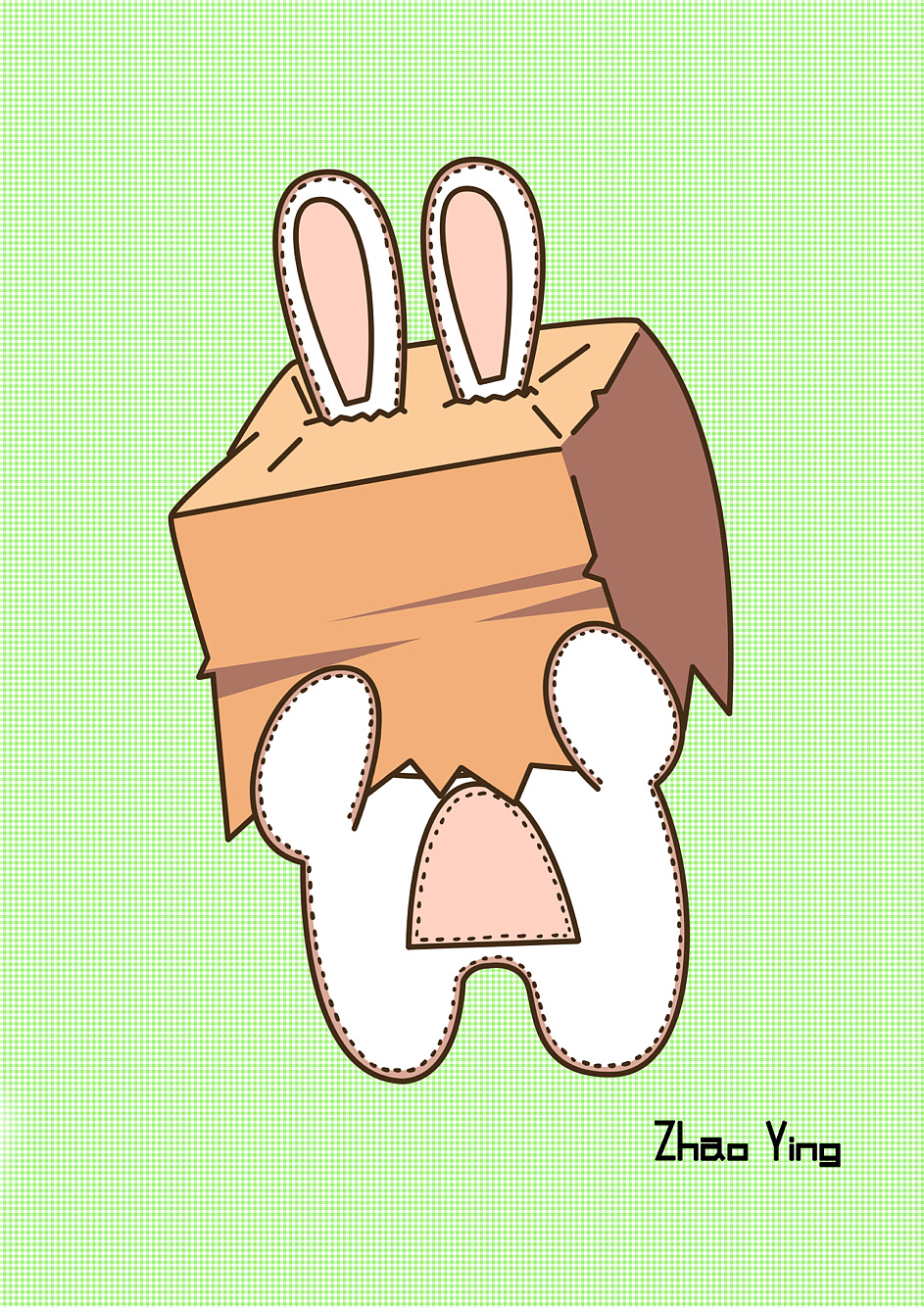 被箱子套住了的兔叽