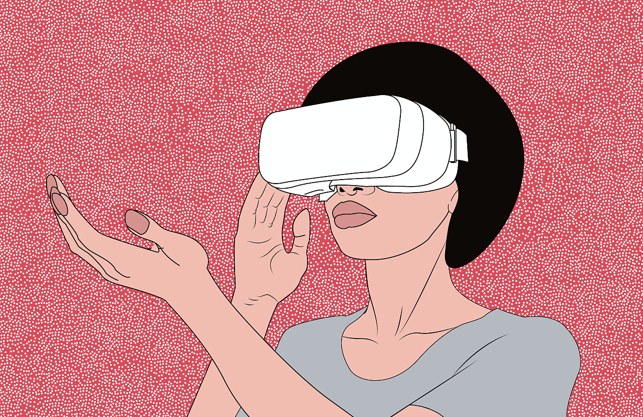 vr未来 手绘插画