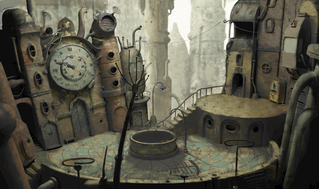 是参考游戏机械迷城的原画重建的模型,拆过uv,在zb中雕细节烘培成法线