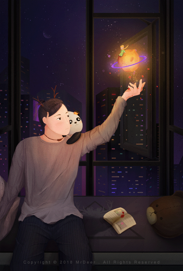 麋鹿先生这一年的插画