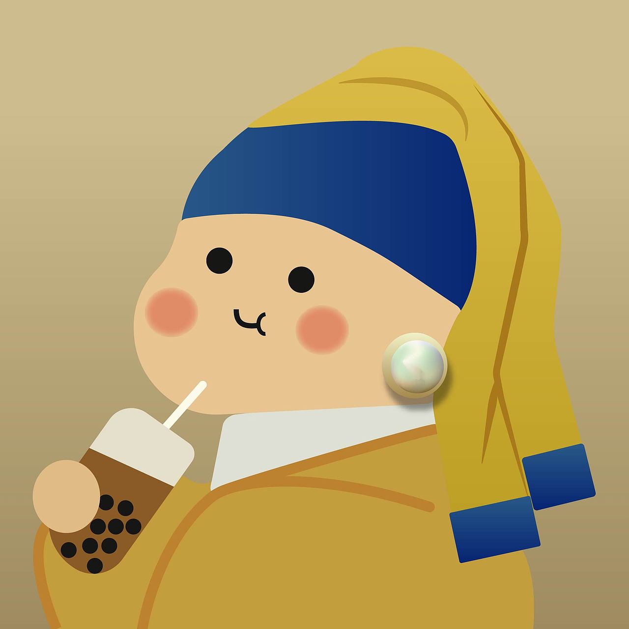 带珍珠耳环的少女