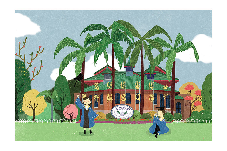 手绘一组明信片