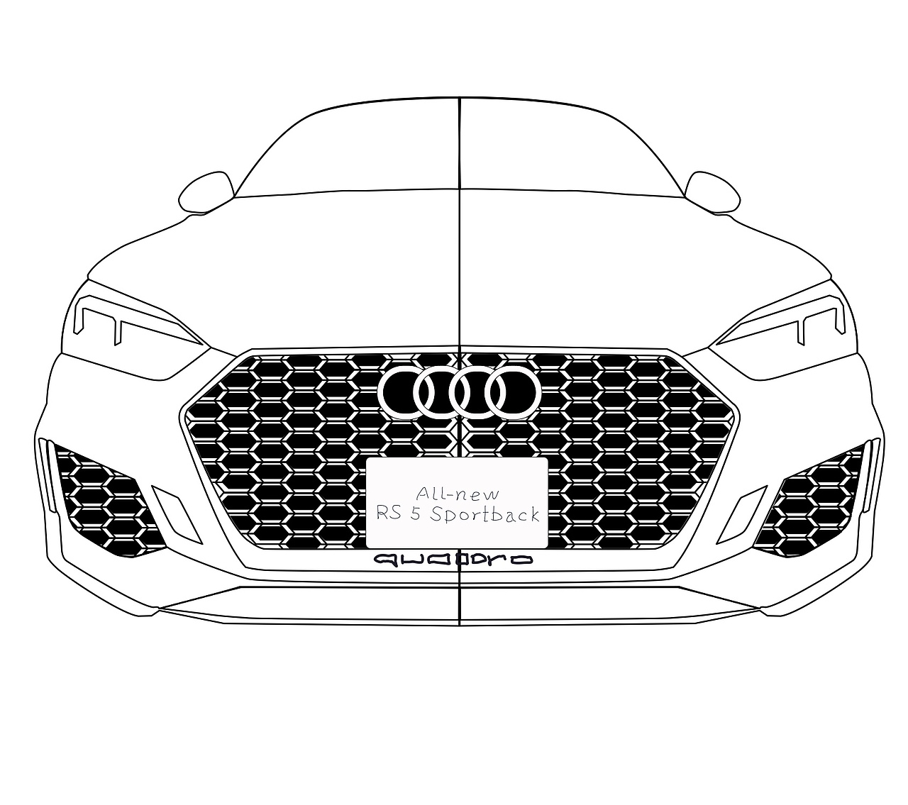 手绘61奥迪rs5绿