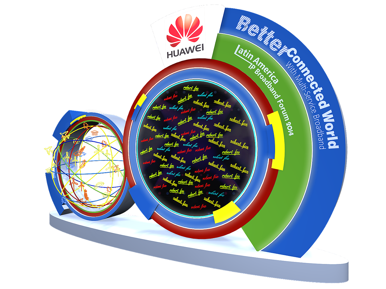 华为墨西哥展台签到墙设计