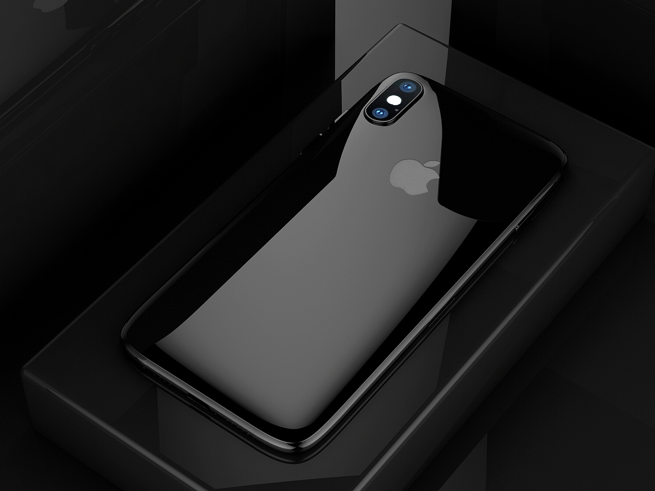 c4d iphonex手机渲染图 场景展示