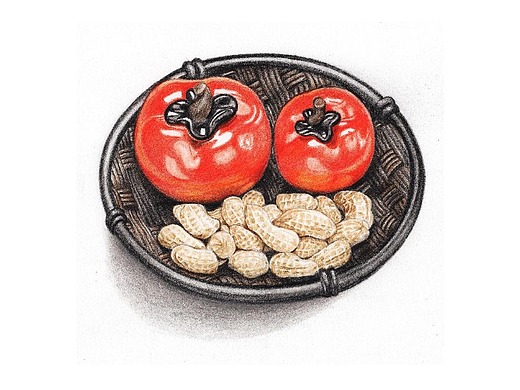 【驴大萌彩铅教程363】手绘好柿花生