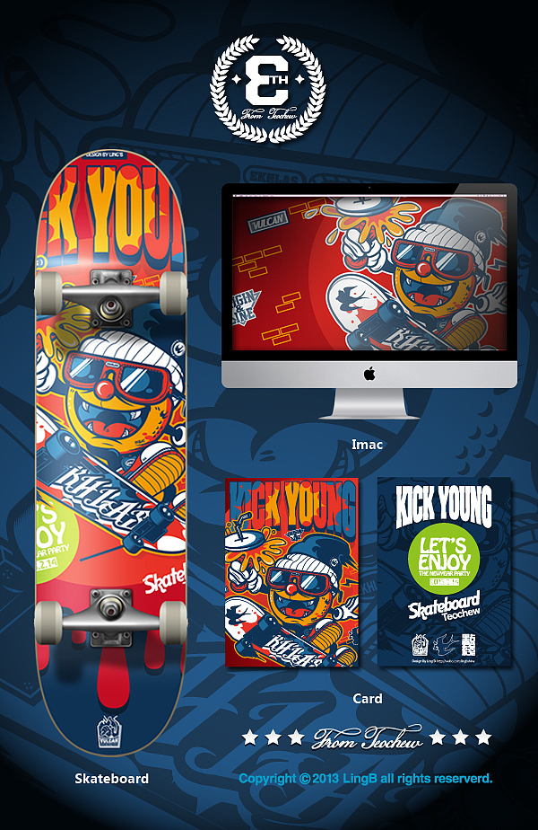 KICK YOUNG滑板趴 海报设计（图ZODYyMzQ3Mg==） - 新锐潮流插画 - 站酷设计师iammrling原创素材 - 站酷ZCOOL