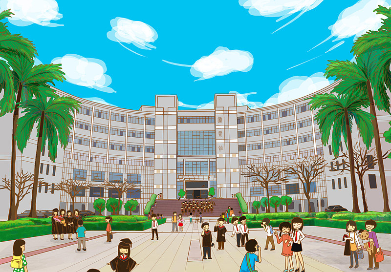 校园明信片（图ZMzIzMjA2MzY=） - 商业插画 - 站酷设计师FAYE乐原创素材 - 站酷ZCOOL