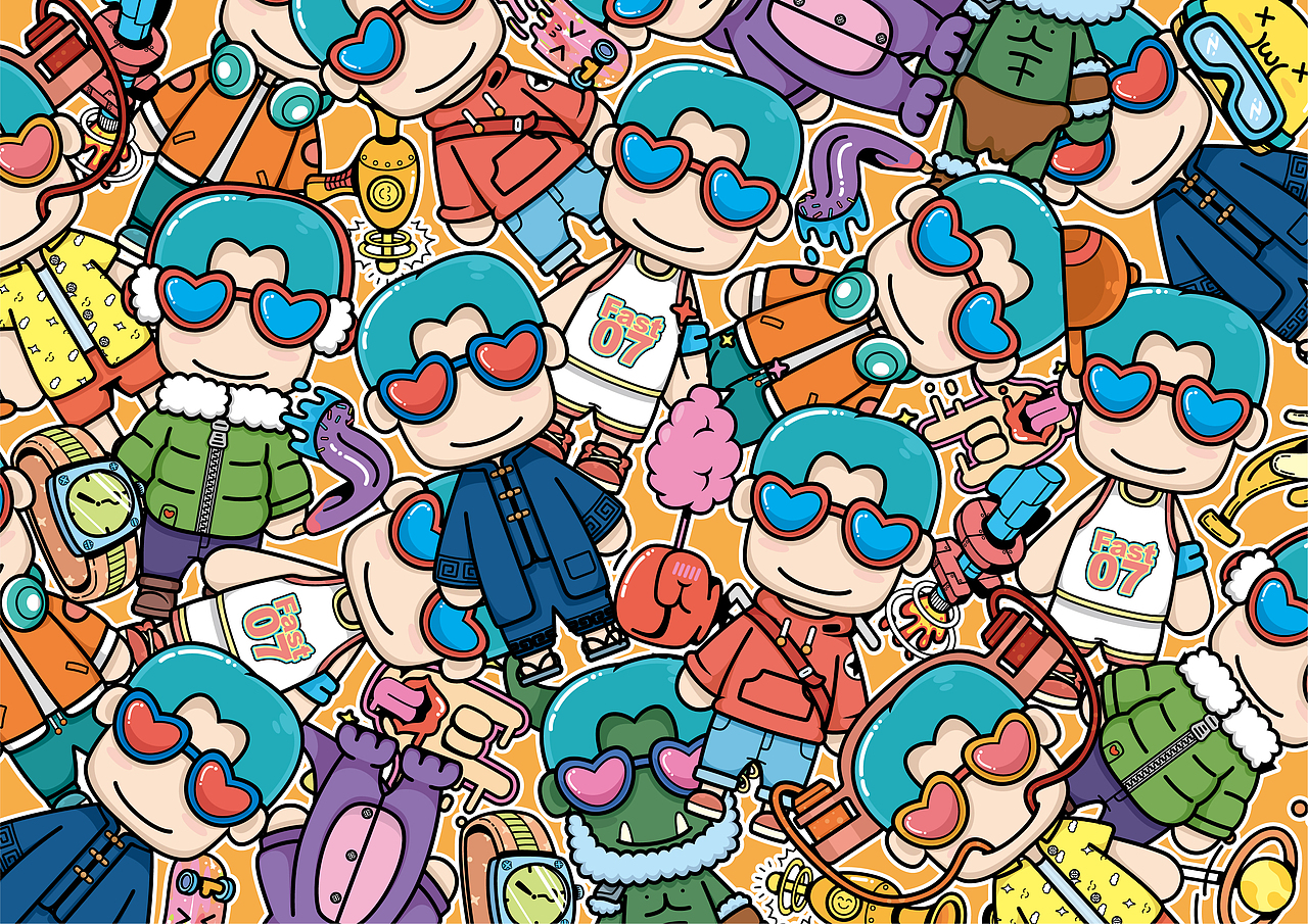 cool boy 卡通形象vi