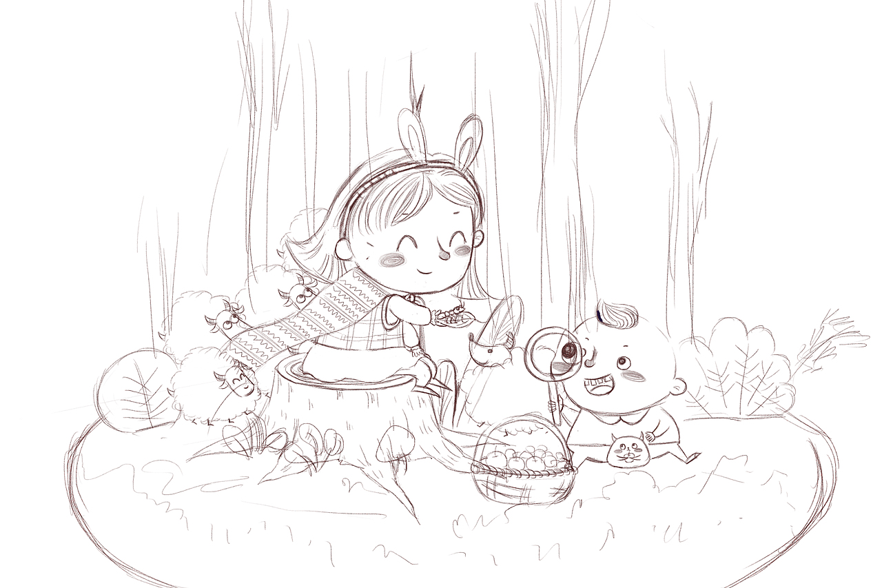 森林的一角（图ZMTk3MDA3OTY0） - 儿童插画 - 站酷设计师猫乐乐楽原创素材 - 站酷ZCOOL