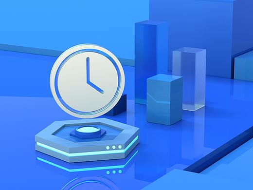 科技感发光三维图标