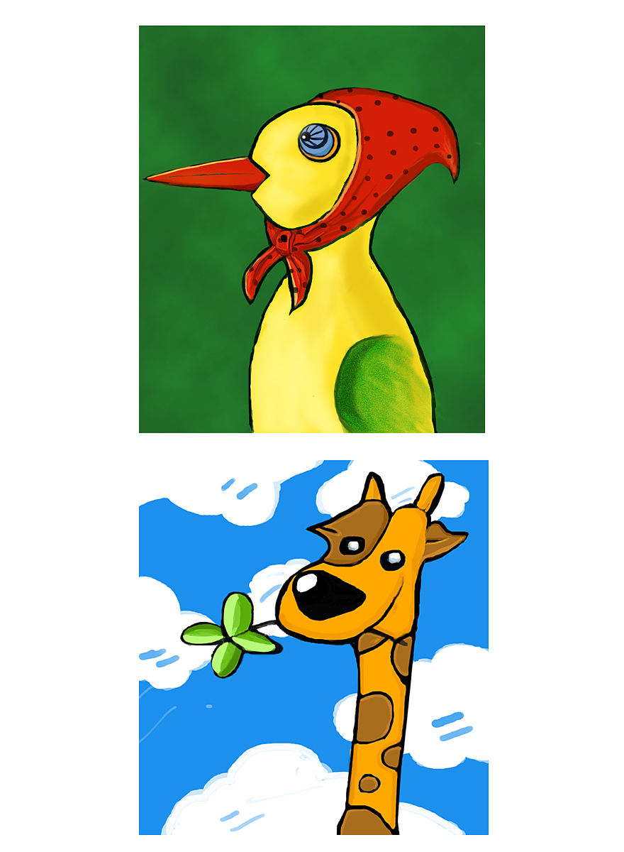 绘画板-首秀大象-印象 长颈鹿 bird（图ZMTIzMzE2MDQ=） - 创作习作 - 站酷设计师Andera原创素材 - 站酷ZCOOL