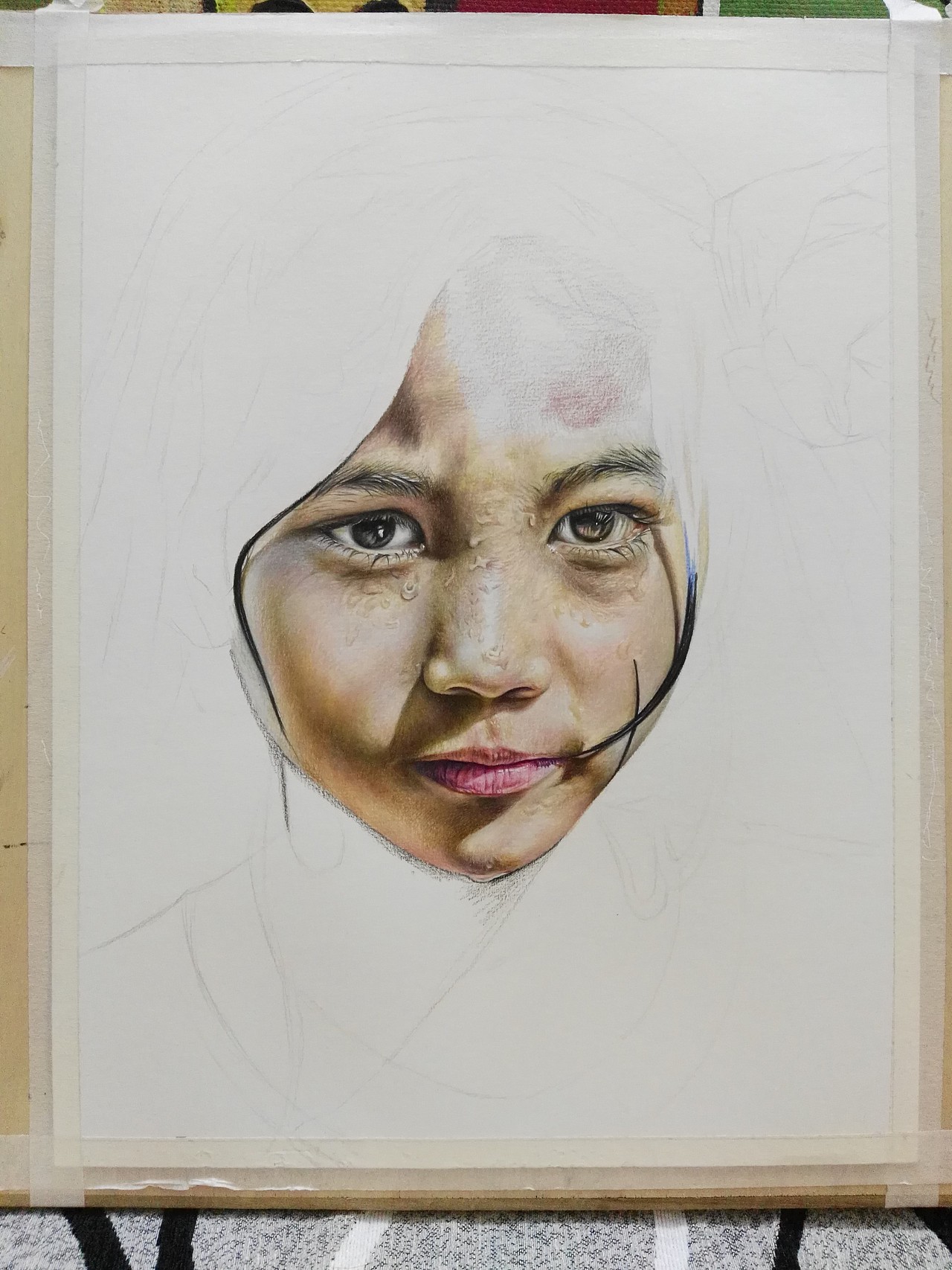 彩铅作品关注留守儿童系列《春耕》（图ZNzU2MjI3NTI=） - 绘画 - 站酷设计师浩轩手绘原创素材 - 站酷ZCOOL
