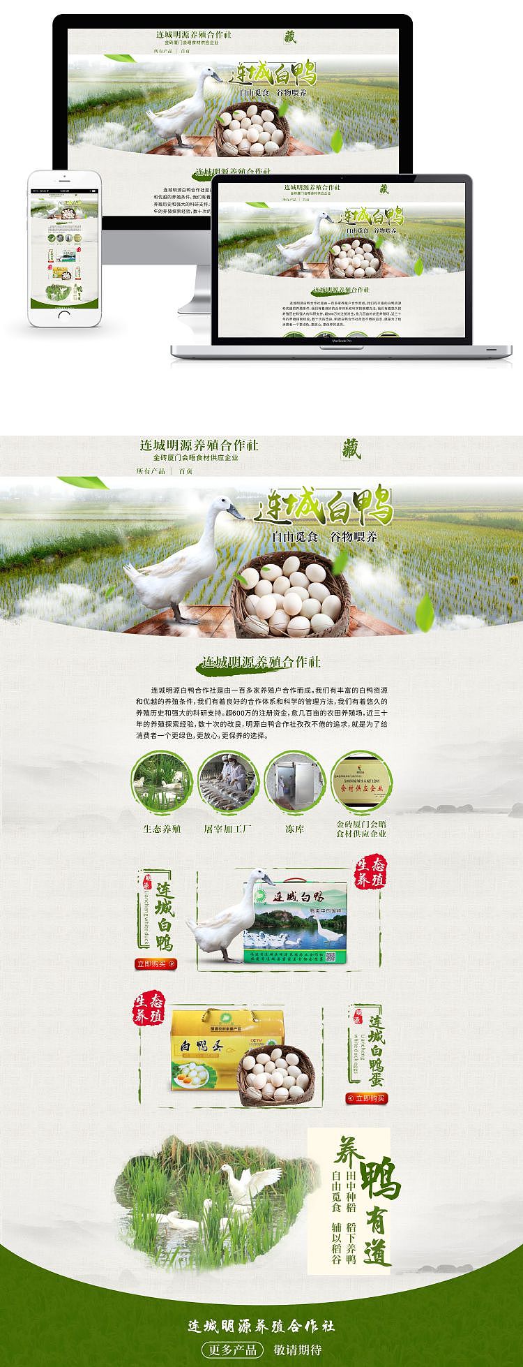 淘宝天猫白鸭农产品首页设计简洁主页个性定制网店装修