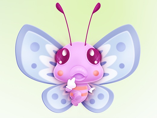 花蝴蝶卡通形象吉祥物