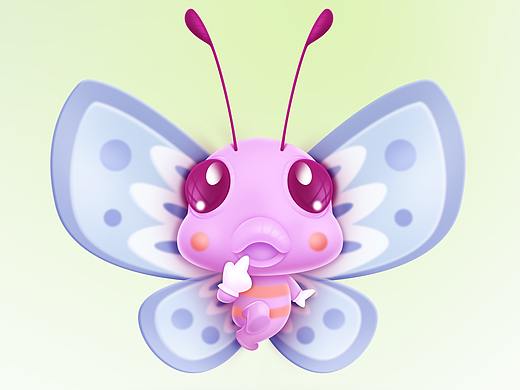花蝴蝶卡通形象吉祥物