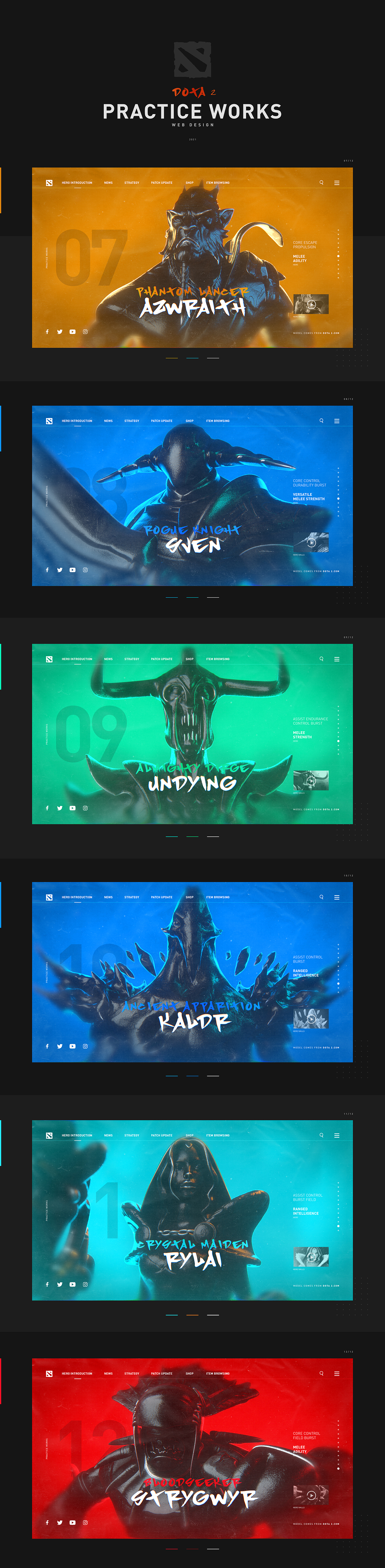 Dota 2 poster / web design , practice works !  