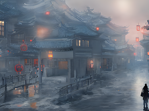 #AI创作实验室#独行 阴冷 中式 苏州（个人主页-ZNjI2OTA3MzY=） - AI作品 - 站酷设计师Z53136188原创素材 - 站酷ZCOOL