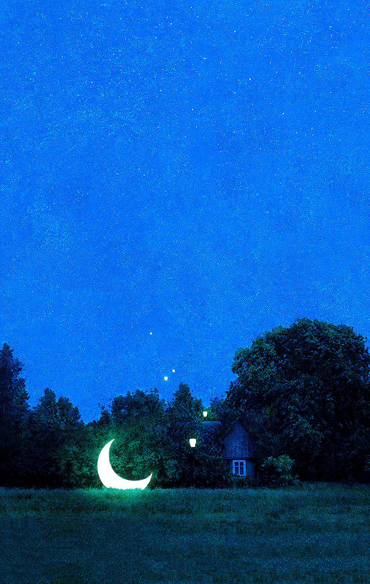 月色真美风也温柔清新唯美夜晚风景手机壁纸图片_配图网