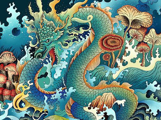 龙、狗、大象、猴子、蜻蜓、松鼠、火烈鸟等插画集