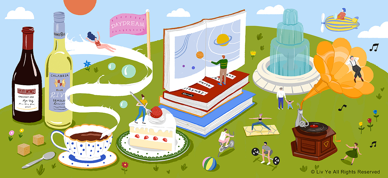 春日里的多彩生活（图ZMjEyMTAyODEy） - 艺术插画 - 站酷设计师LivYip原创素材 - 站酷ZCOOL