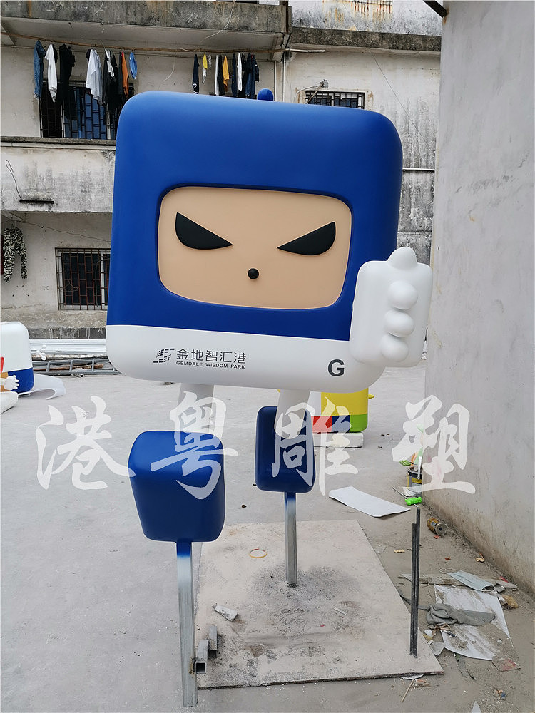 吉祥物户外商业街活动音乐小子卡通玻璃钢雕塑艺术摆件