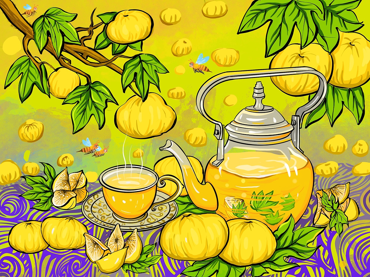 新疆特色无花果插画