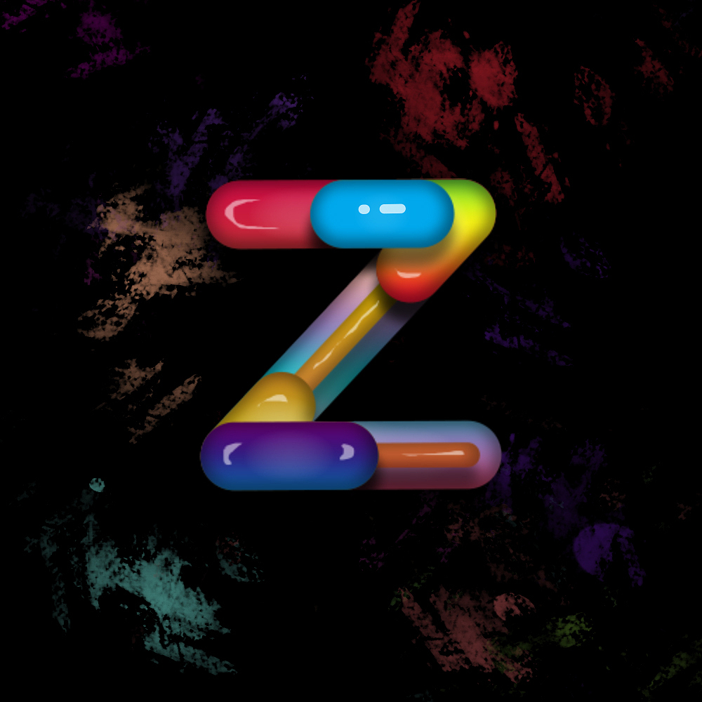 彩虹玻璃糖果字母