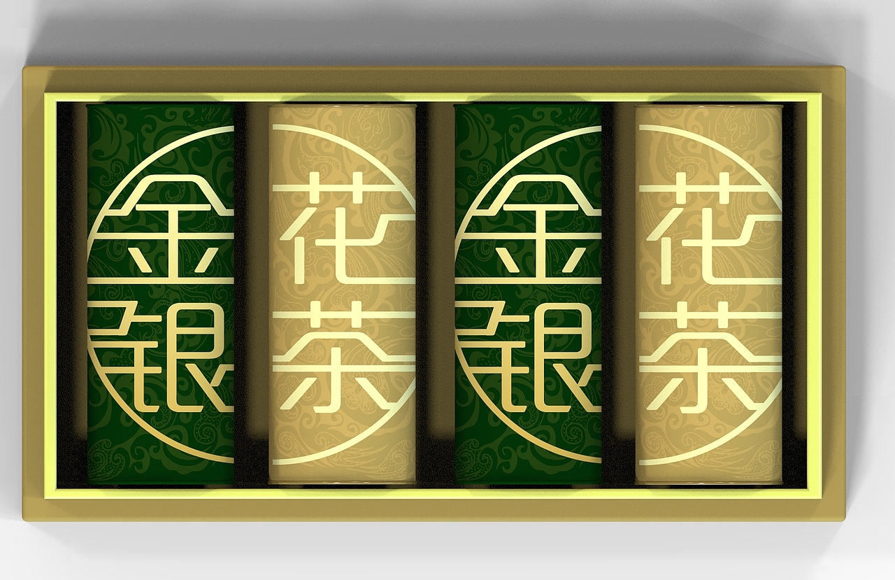 圆柱形金银花茶包装