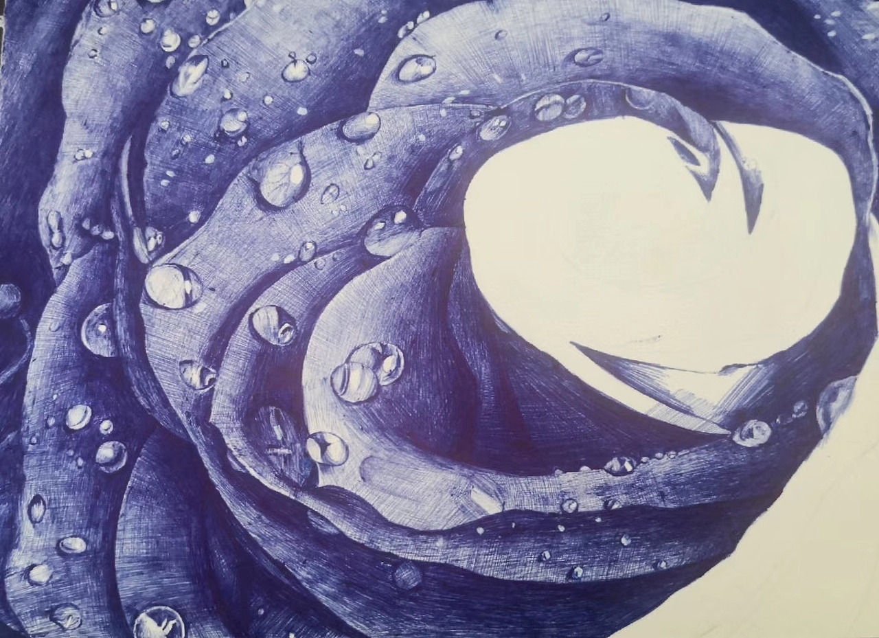 圓珠筆藍(lán)色妖姬（圖ZMjM1NzE3NzA0） - 繪畫 - 站酷設(shè)計師可小萌kiko原創(chuàng)素材 - 站酷ZCOOL