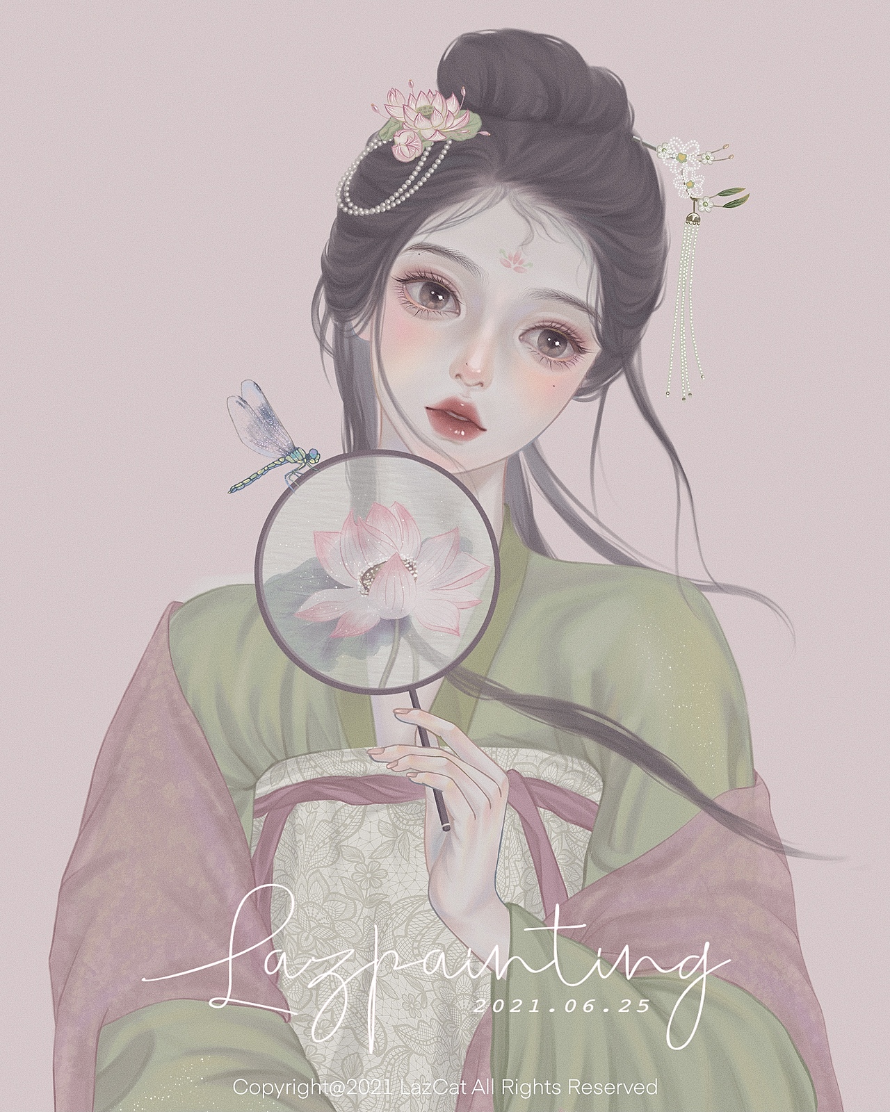 LAZCAT万花拟人|荷花（图ZMjYwODM3NDg0） - 商业插画 - 站酷设计师Lazcat懒懒原创素材 - 站酷ZCOOL