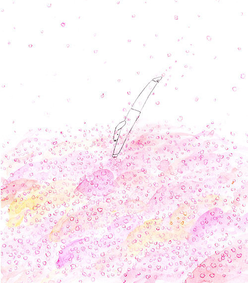 粉色樱花日系水彩插画|治愈系锁屏壁纸