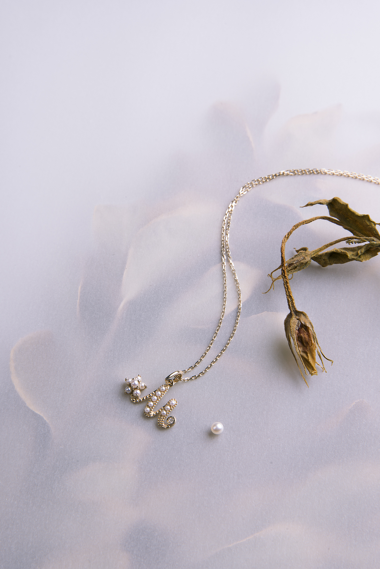 带珍珠的字母项链（图ZMTYxNzY5NDQ0） - 产品摄影 - 站酷设计师Dim750原创素材 - 站酷ZCOOL