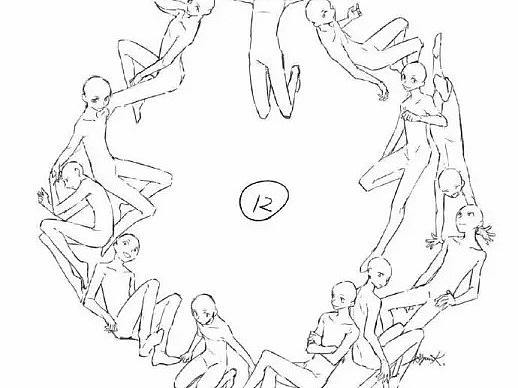 漫画人物构图画不好？2人到36人的环状构图参考！